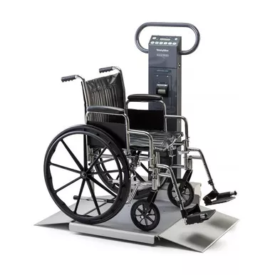 Scale-Tronix Bariatric Wheelchair Scale – 1,000 lb Capacity, Extra-Deep 28 in Platform with Ramp Access