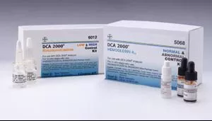 Siemens Diabetes Management Test Control Solution Kit DCA 2000 Hemoglobin A1c (HbA1c) Normal / Abnormal 4 X 0.25 mL - Case of 4 - 10311161-CS