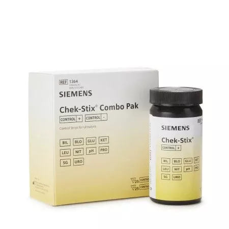 Siemens Multi-Analyte Control Chek-Stix Urinalysis Positive Level / Negative Level 100 per Bottle - Pack of 1 - 10310483-PK
