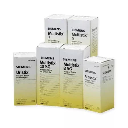 Siemens Reagent Test Strip Uristix Glucose, Leucocytes, Nitrite, Protein For Urinalysis 100 per Bottle - Case of 12 - 10312569-CS