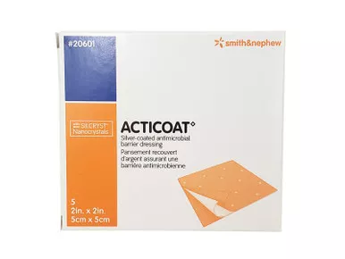 Smith & Nephew 20601 - ACTICOAT Antimicrobial Barrier Burn Dressing with Nanocrystalline Silver 2" x 2"