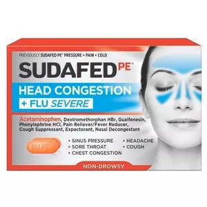 Sudafed Pe Sinus Head Congestion + Flu Severe Non-drowsy Tablets 24 Ct- 1 Each