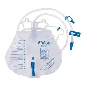 Teleflex 390000 - Urinary Drain Bag Rusch Premium Anti-Reflux Valve Sterile 2000 mL Vinyl
