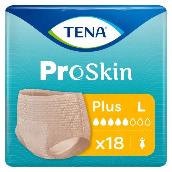 TENA ProSkin Protective Incontinence Pull-Up Underwear for Women, Moderate Absorbency, 45" - 58"- Pack of 18
