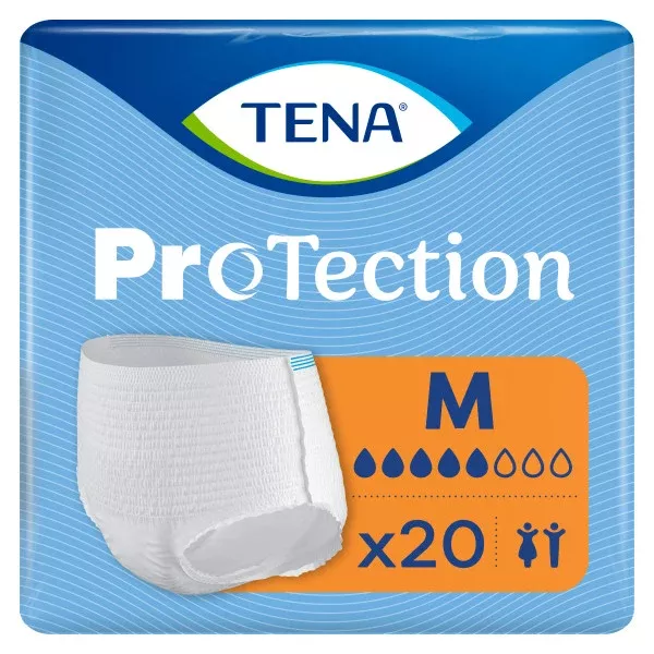 TENA Protection Classic Protective Incontinence Pull-Up Underwear, Moderate Absorbency, Unisex, Medium, 34"- 44"- Pack of 20