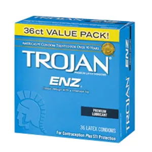 Trojan Enz Lubricated Condom (36 Count)- Box of 36