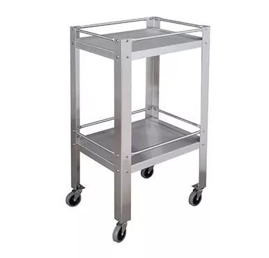 UMF Medical Stainless Steel Utility Table – With Shelf, Guard Rails, Locking 3″ Casters, Mobile Design