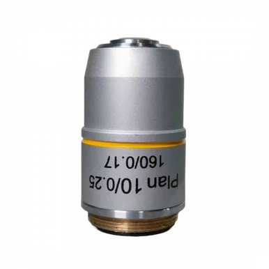 Unico 10X DIN Plan Objective Lens – 0.25 Numerical Aperture, Flat-Field Clarity for Microscopes
