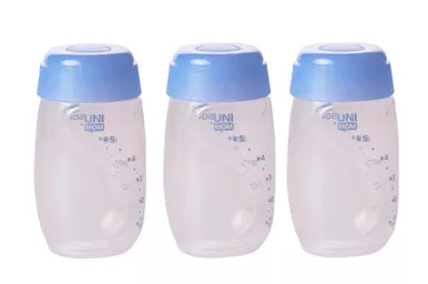 Unimom Breast Milk Storage Collection Bottles - BPA-Free, Leak-Proof, 3-Pack