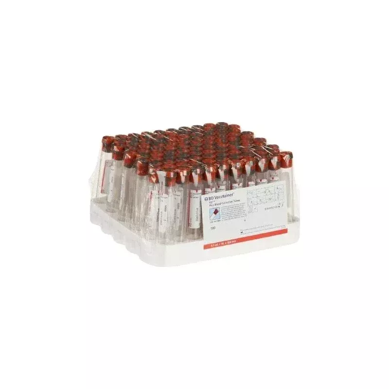 Vacutainer Plus Plastic Serum Tube With Red/gray Conventional Closure, 8-1/2 Ml, 16 Mm X 100 Mm- Box of 100