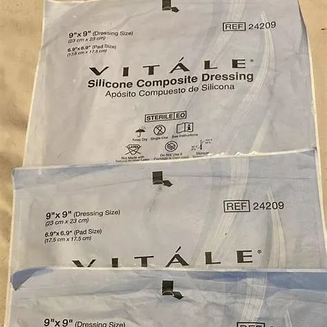 Vitale Silicone Composite Dressings, 9" X 9" - Replaces Cel24207- 1 Each