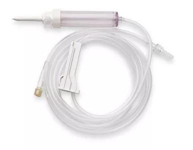 Vygon Usa AMS1221 - Administration Set with Universal Spike Drip Chamber 84" L, 13 mL Priming Volume, Rotating Male Luer Lock and Pinch Clamp