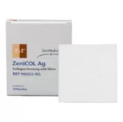 Zeni Medical Zenicol Ag 2" X 2" Collagen Dressing With Silver- 1 Each