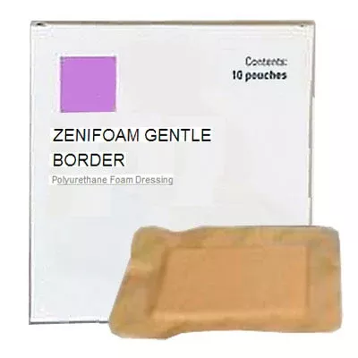 Zenifoam Gentle Polyurethane Foam Dressing With Silicone Adhesive, 2" X 2"- Box of 30