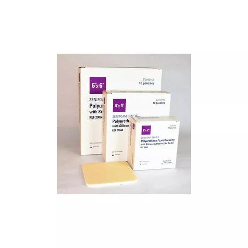 Zenifoam Gentle Polyurethane Foam Dressing With Silicone Adhesive, 6" X 6"- 1 Each
