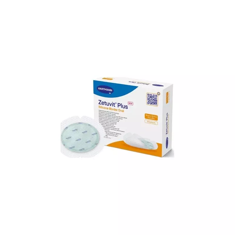 Zetuvit Plus Silicone Border Oval Sap Dressing With Silicone Adhesive, 5" X 6"- 1 Each